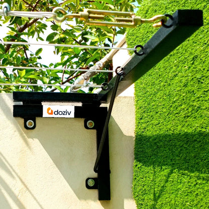 Foldable Clothesline Stand | Heavy Duty Wall Mount | Free 62ft Wire Included