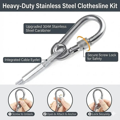 Premium Stainless Steel PVC Coated Clothesline – Heavy-Duty Rust-Resistant Drying Wire